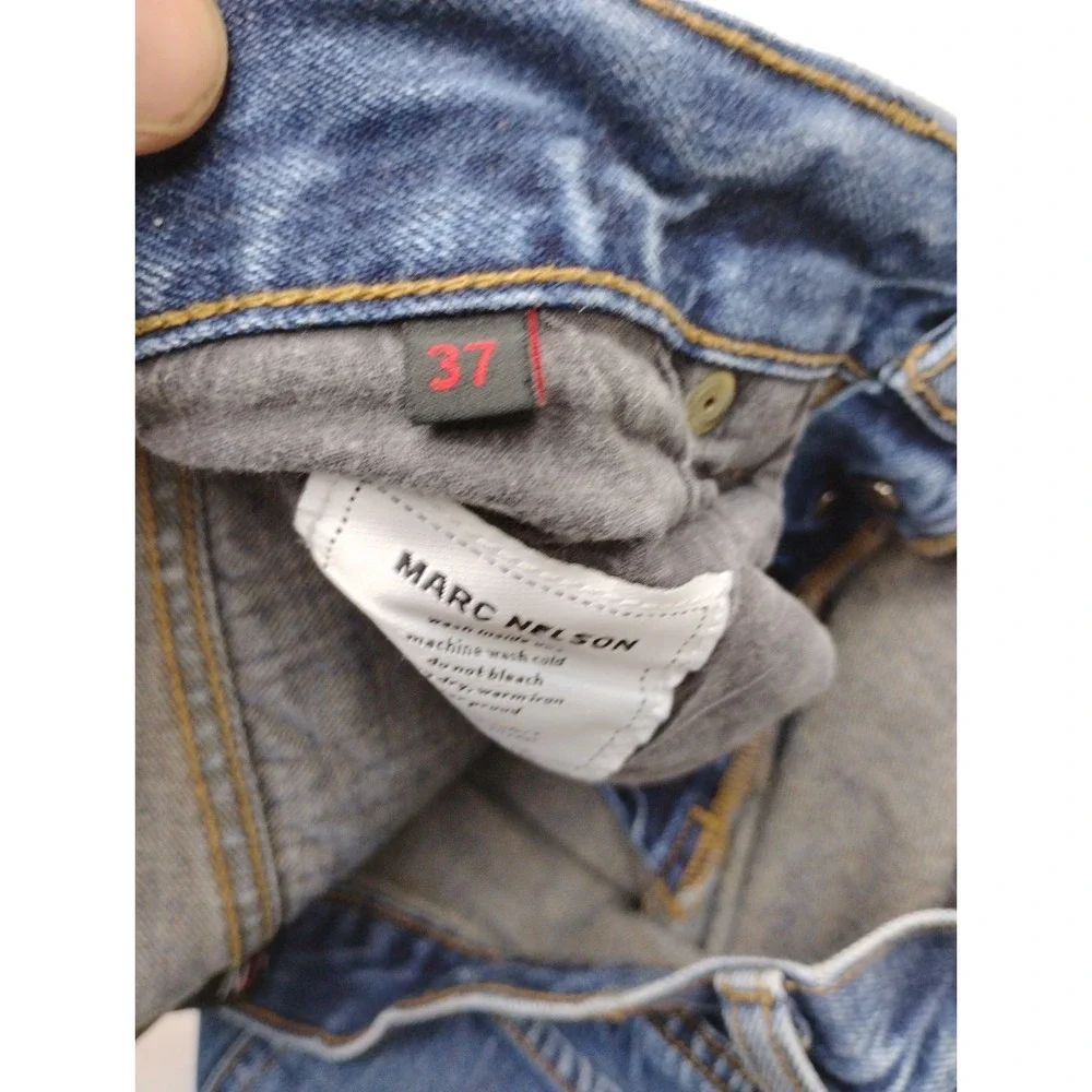 Marc Nelson‎ Slim Straight Button Fly Selvedge Denim Jeans Dark Wash 37 (32x28)